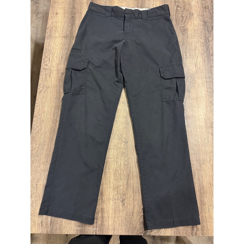 Dickies Flex Regular Straight Cargo Pants Mens 32x31 Black Workwear Trousers